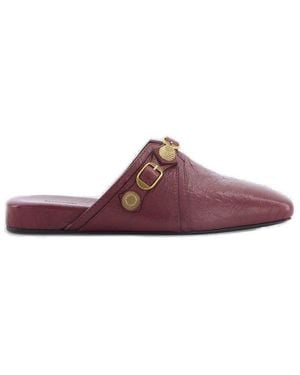 Balenciaga Cargole Stud Embellished Slippers - Purple