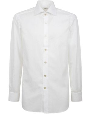 Kiton Long-Sleeved Curved Hem Shirt - White