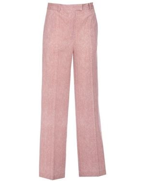Circolo 1901 Herringbone Wide Leg Pants - Pink