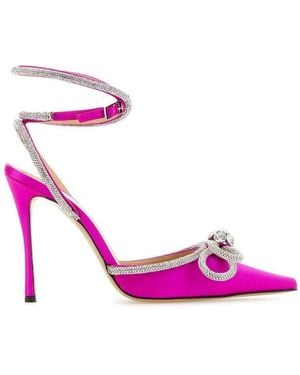 Mach & Mach Double Bow Pointed Toe Pumps - Pink
