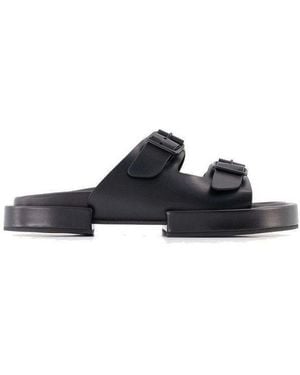 Ann Demeulemeester Henri Block Double Buckle Strapped Sandals - Black