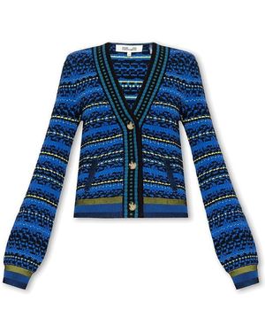 Diane von Furstenberg 'bryant' Patterned Cardigan - Blue