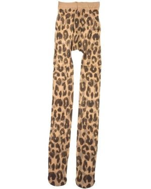 Acne Studios Leopard Printed Tights - Metallic