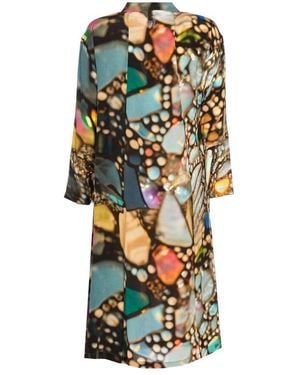 Yavi Abstract Print Dress - White