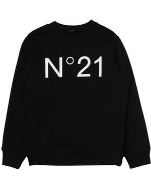 N°21 Long-Sleeved Crewneck Sweatshirt - Black