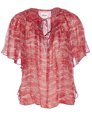 Isabel Marant Pleat Detailed Neslya Blouse - Red