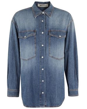Semicouture Button-Up Long Sleeve Top - Blue