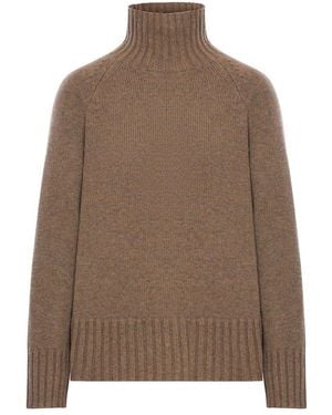 Max Mara High-Neck Knitted Sweater - Brown