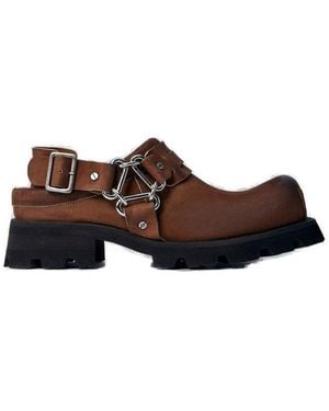 Acne Studios Buckled Square Toe Mules - Brown