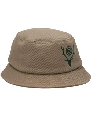 South2 West8 Embroidered Logo Bucket Hat - Brown