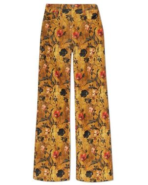 R13 Floral Print Pants - Yellow