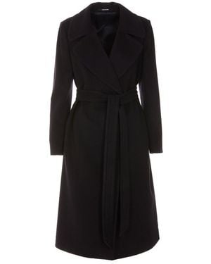 Tagliatore Molly Belted-Waist Coat - Black