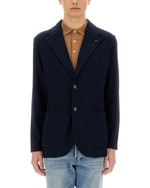 Lardini Tailored Knit Jacket - Blue