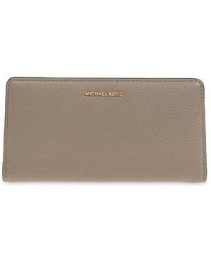 MICHAEL Michael Kors Bryant Large Pebbled Snap-front Wallet - Gray