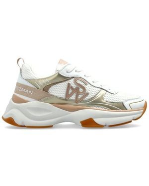 Stuart Weitzman Logo Patch Lace-Up Trainers - White