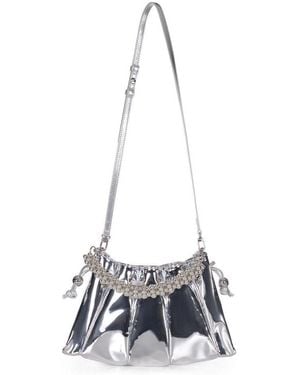 THEMOIRÈ Dafne Bead-Embellished Crossbody Bag - White