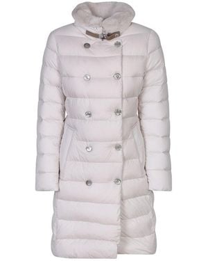 Moorer Longan-S3 Double Breasted Padded Coat - Grey