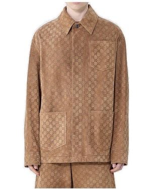 Gucci Embossed Gg Jacket - Brown
