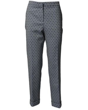 Etro Pattern-Jacquard Tailored Pants - Gray