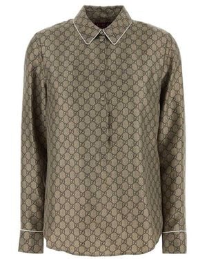 Gucci Printed Twill Shirt - Green