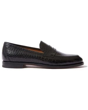 SCAROSSO Stefano Embossed Loafers - Black