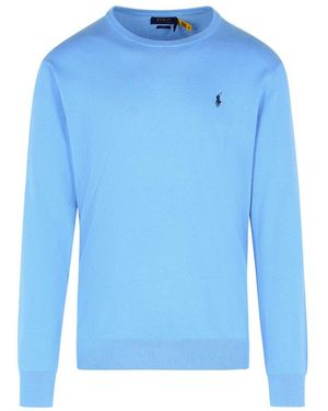 Polo Ralph Lauren Logo-Embroidered Crewneck Jumper - Blue