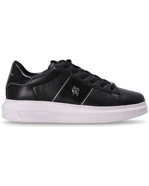 Karl Lagerfeld Logo Plaque Lace-Up Trainers - Black
