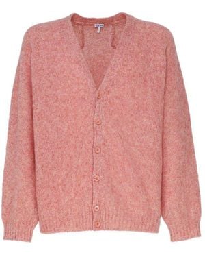 Loewe V-Neck Buttoned Cardigan - Pink