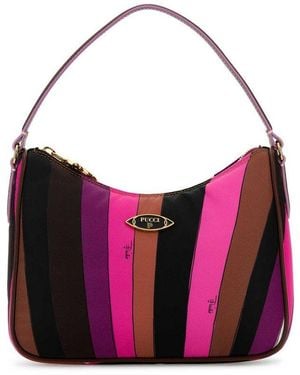 Emilio Pucci Yummy Logo-Plaque Zipped Shoulder Bag - Purple