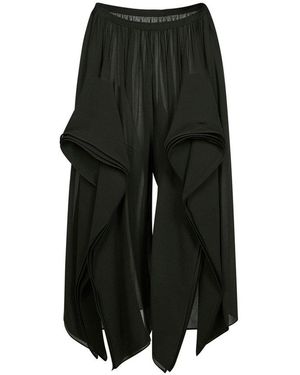 Alaïa Georgette Ruffle Pants - Black