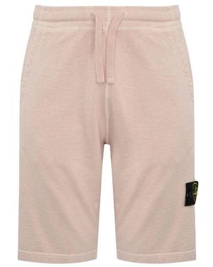 Stone Island Logo-Patch Drawstring Shorts - Natural