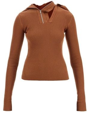 Y. Project Long-Sleeved Top With Pin - Brown
