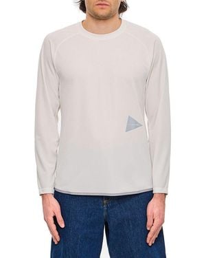 and wander Logo Printed Long-Sleeved T-Shirt - Grey
