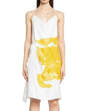 Burberry Equestrian Knight Open Back Mini Dress - Yellow