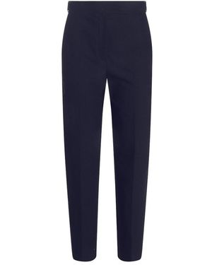 Brunello Cucinelli Stretch Twisted Twill High-Waist Pants - Blue