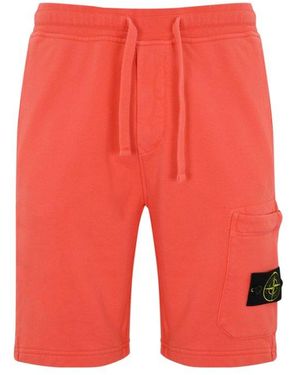 Stone Island Compass Patch Drawstring Shorts - Red