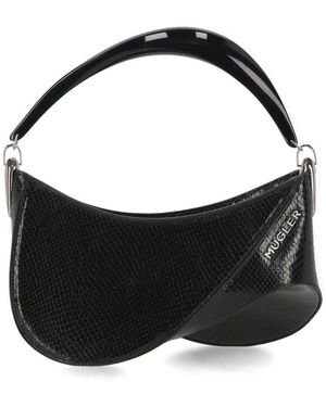 Mugler Spiral Curve Zipped Tote Bag - Black