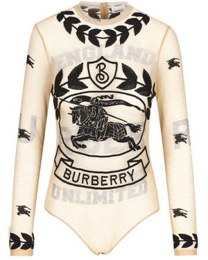 Burberry Ekd Embroidered Bodysuit - Blue