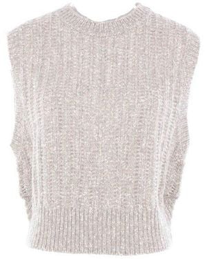 Brunello Cucinelli Sleeveless Knitted Top - White