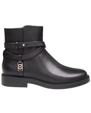 Michael Kors Abigail Logo Plaque Ankle Boots - Black