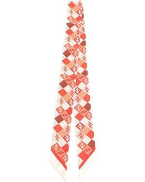 Fendi Ff Printed Wrappy Scarf - White