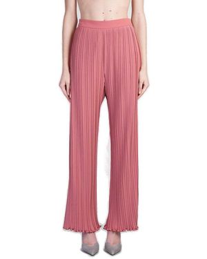 Lanvin Pleated Straight Leg Trousers - Red