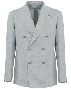 Tagliatore Double-Breasted Tailored Blazer - Grey