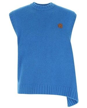 Adererror Logo Patch Sleeveless Knit Vest - Blue