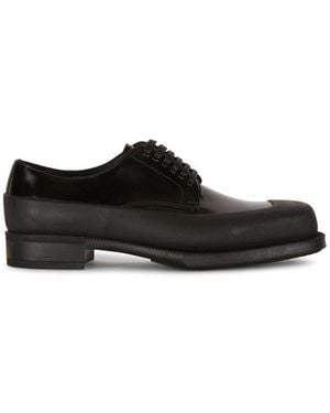 Prada Square Toe Lace-Up Derby Shoes - Black