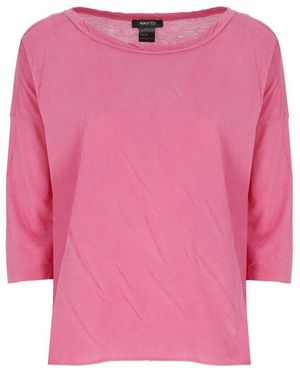 Avant Toi 3/4 Sleeve Top - Pink