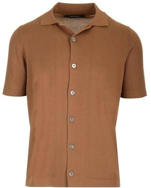 Tagliatore Kenneth Gse Knitted Polo Shirt - Brown