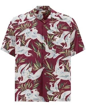 Toyo Enterprise Printed Short Sleeve Shirt - Red
