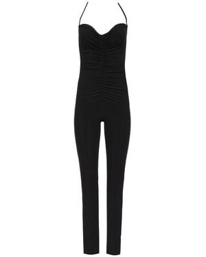 Norma Kamali Cowl-Neck Stretchy Jumpsuit - Black