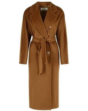 Max Mara Double Breasted Belted Waist Coat - Brown